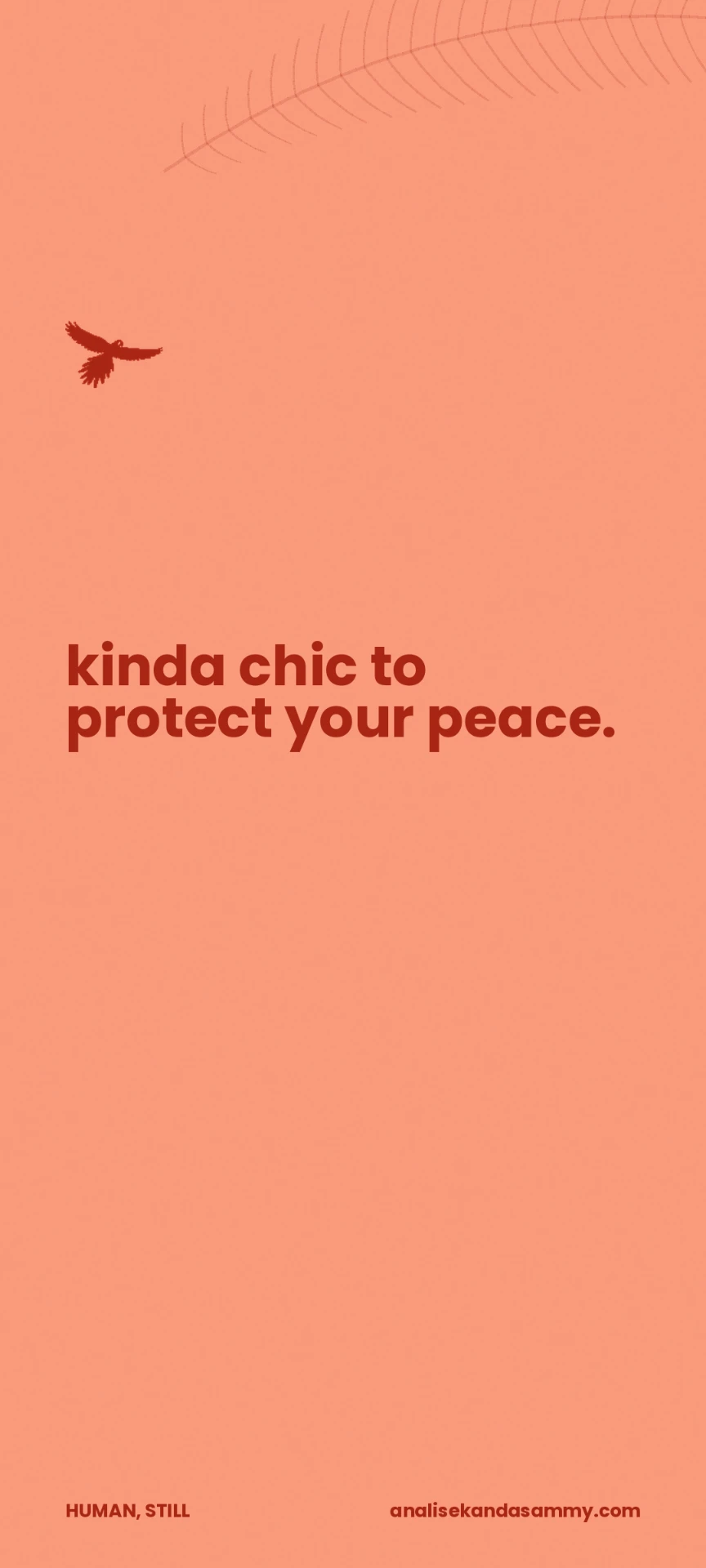 Peach phone screensaver reading kinda chic to protect your peace.